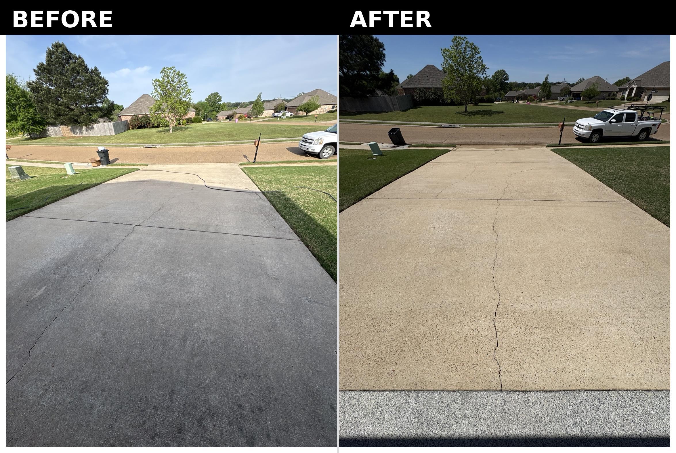 Driveway pressure washing