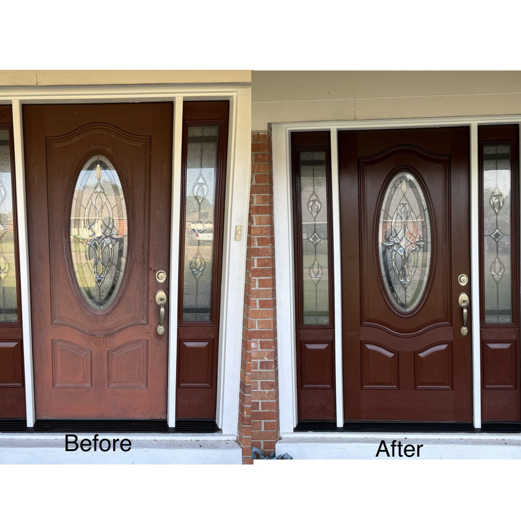 Front door refresh before and after